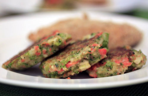 Vegetable Medley Fritters -- Broccoli, Carrot, Cauliflower Fritters via Collegiate Cook